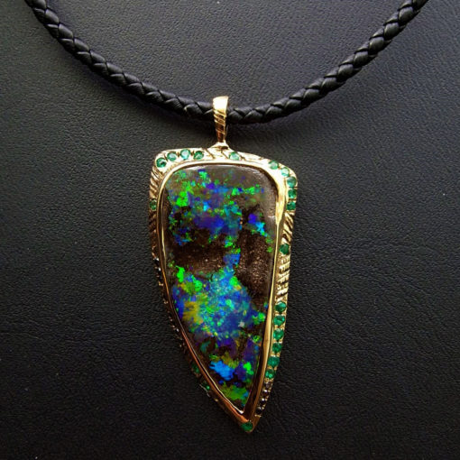 Best black opal, black opal necklace, black fire opal, opal pendant, rare  quality black opal, natural fire opal, red fire black opal